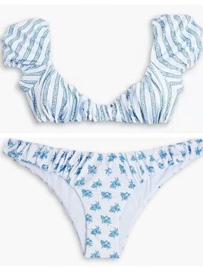 Caroline Constas white and blue bikini